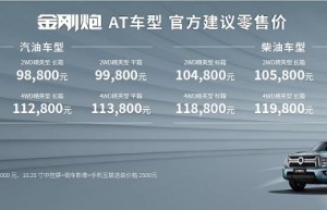 主打超高性价比 金刚炮自动挡9.78万元起售