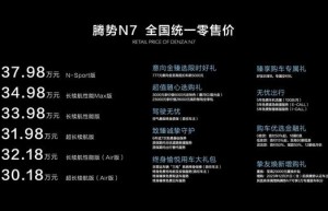 全球首款智能豪华猎跑SUV腾势N7正式上市